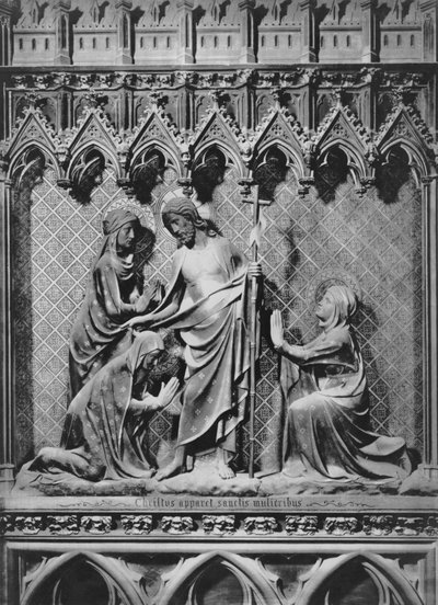 Katedral, iç mekan, koro ekranı, İsa Mesih ve Kutsal Kadınlar, c.1340-51 (çok renkli taş) by Jean and Jean Le Boutellier Ravy