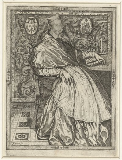Portret van kardinal Karel van Bourbon Kardinal Charles de Bourbon 28 yaşında by Jean de Gourmont (I)