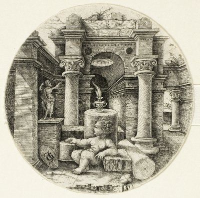 Çıplak Çocuk Oturan by Jean de Gourmont