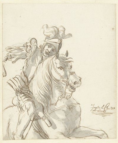 At sırtında Romalı asker by Jean de la Chambre