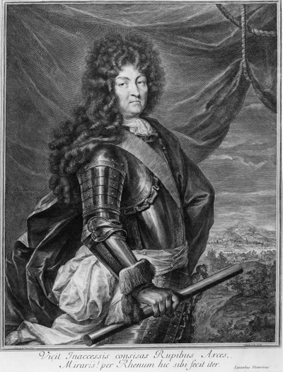 Gerard Edelinck (1640-1707) tarafından oyulmuş Louis XIV (1638-1715) portresi by Jean de la Haye