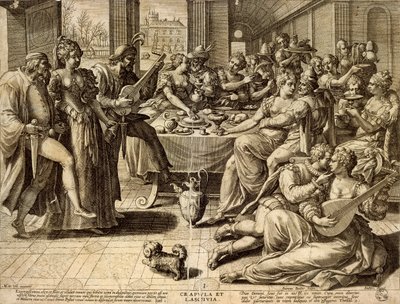 Akşam Yemeği, Jan Sadeler I (1550-1600), gravür by Jean or Johann Sadeler