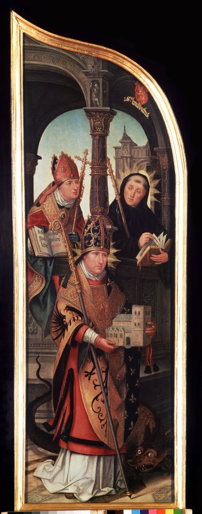Müjde (Müjde) Üçlü Parçasının sol paneli. Jean Bellegambe the Elder (1470-1534) tarafından ahşap üzerine boyama 103 x 33 cm Saint Petersburg, Hermitage Müzesi by Jean the Elder Bellegambe
