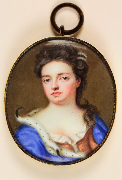 Kraliçe Anne (parşömen üzerine suluboya) by Jean the Younger Petitot