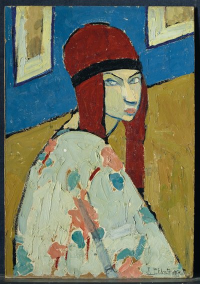 Otoportre, c.1917 (karton üzerine yağlı boya) by Jeanne Hébuterne