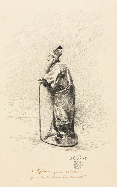 "Conte de Fée"de (Bir Perinin Öyküsü) Sihirbaz için Çalışma by Jehan Georges Vibert