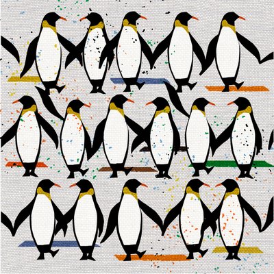Dans Eden Penguenler, 2022 (karışık teknik) by Jenny Frean