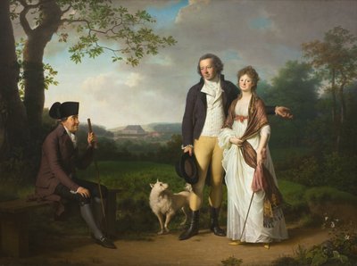 Niels Ryberg, oğlu Johan Christian ve gelini Engelke, kızlık soyadı Falbe ile by Jens Juel