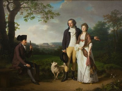 Niels Ryberg, oğlu Johan Christian ve gelini Engelke ile birlikte, kızlık soyadı Falbe, 1797 by Jens Juel