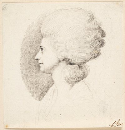 Aktris Mme. Frydendahl, Møller doğumlu. Soldaki profil by Jens Juel