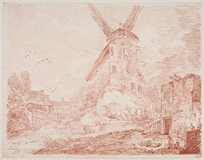 Yel değirmeni ile İtalyan manzara by Jens Petersen Lund