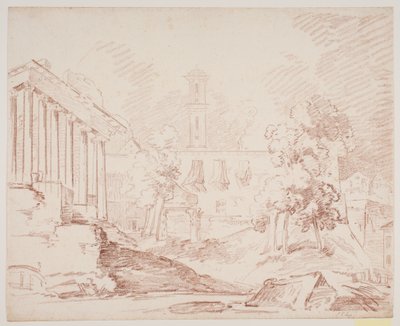 Tapınak ve kilise ile İtalyan prospektüsü by Jens Petersen Lund