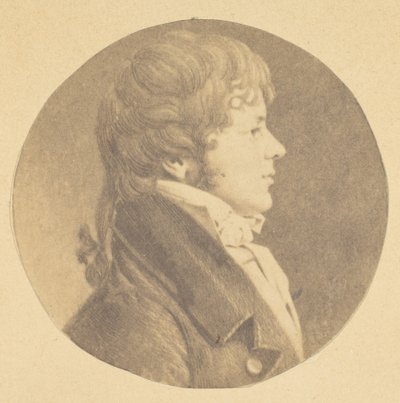 Profildeki Genç Bir Adamın Mezzotint portresi, The St. Memin Collection of Portraits, 1862. by Jeremiah Gurney