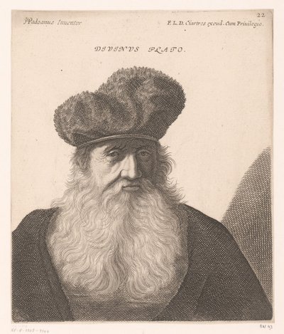 Platon portresi İlahi Platon. (nesne üzerindeki başlık) Filozofların ve kralların büstleri (seri başlığı) by Jerôme David (attributed to)