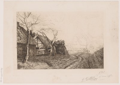 Çiftlikler ve değirmen ile manzara by Jerôme Tuyttens (signed by artist)