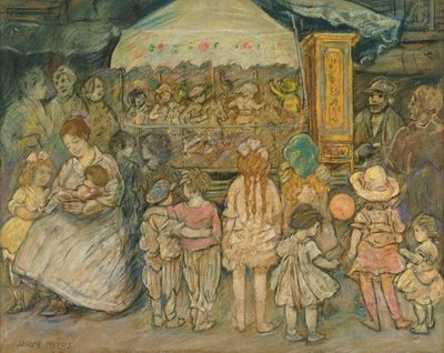 Carousel, c.1924 (kağıt üzerinde pastel) by Jerome Myers