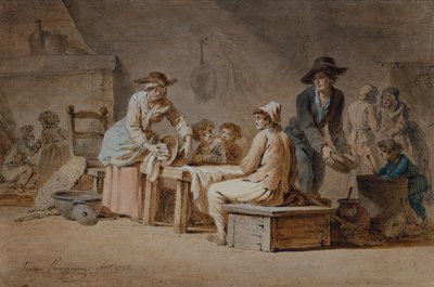 İç Mekanda Köylü Ailesi by Jerome Preudhomme