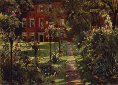 Walpole Evi, Ev ve Bahçe Manzarası (renkli taş) by Jessie MacGregor