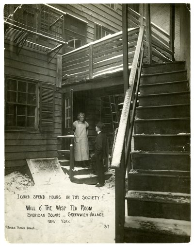 "Senin toplumunda saatler geçirebilirim" Will o the Wisp Tea Room, Sheridan Square - Greenwich Village, New York, ABD, c.1905-18 (jelatin gümüşü fotoğraf) by Jessie Tarbox Beals