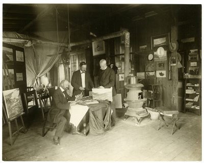 Soldan sağa: Cullen Yates - belirsiz - Walter Dean, c.1905-11 (jelatin gümüşü fotoğraf) by Jessie Tarbox Beals