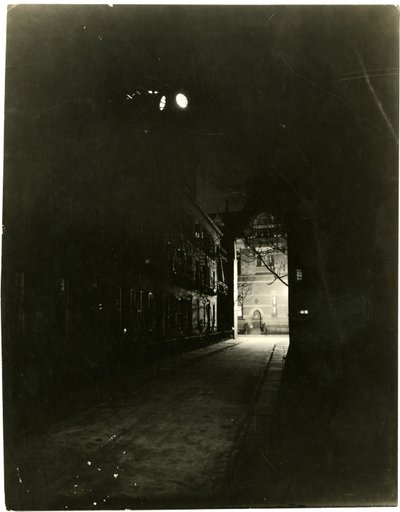 Patchin Place at night, Greenwich Village, New York, USA, c.1905-20 (gelatin silver photo) by Jessie Tarbox Beals