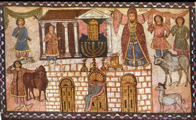 Mişkan ve rahipleri (alçı üzerine tempera) by Jewish School