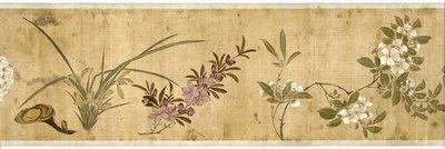 One Hundred Flowers, early 17th century (painted silk) (detail: see also 207347-58) by Jiayan Chen