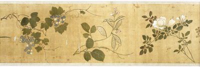 One Hundred Flowers, early 17th century (painted silk) (detail: see also 207347-58) by Jiayan Chen