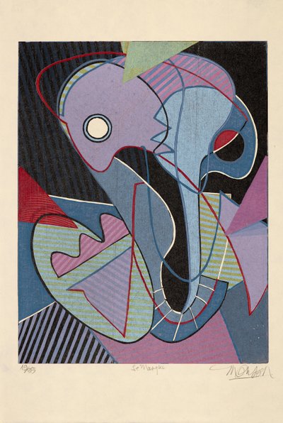 Maske, 2019 (gravür) by Jim Monson