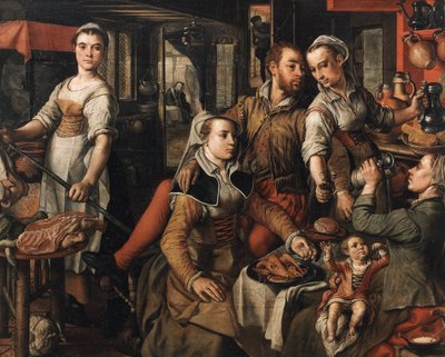 İhmalin Alegorisi İhtiyat Alegorisi, 1563. by Joachim Beuckelaer