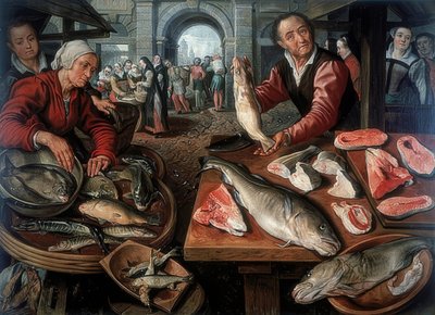 Fischmarkt. 1599 by Joachim Beuckelaer