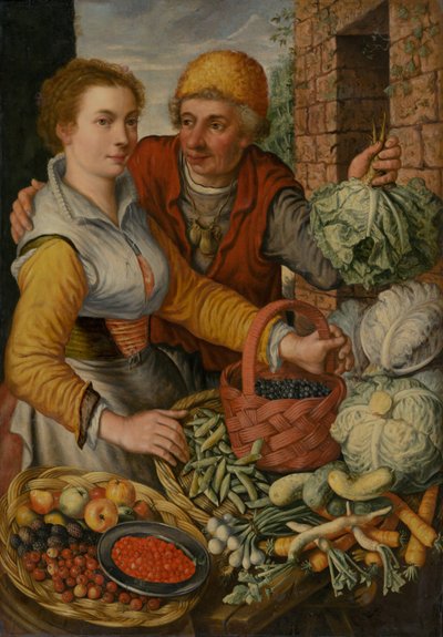Meyve ve sebze satıcıları, c. 1570. by Joachim Beuckelaer