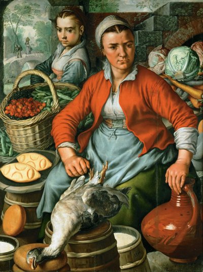 Erken Hollanda Sanatı: Pazar kadını, c.1561 (tahta üzerine yağlı boya) by Joachim Beuckelaer