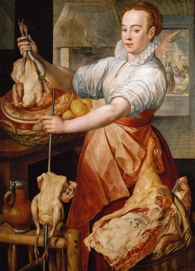 Erken Hollanda Sanatı : The Cook (Christ in the House of Martha ve Mary) par Beuckelaer (Bueckelaer), Joachim (yaklaşık 1533-1574) by Joachim Beuckelaer