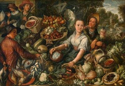 Sebze hali (panel üzeri yağlı boya) by Joachim Beuckelaer