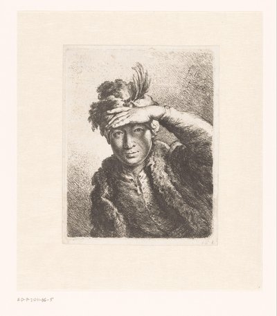 Tüylü bereli bir adamın portresi by Joachim Martin Falbe