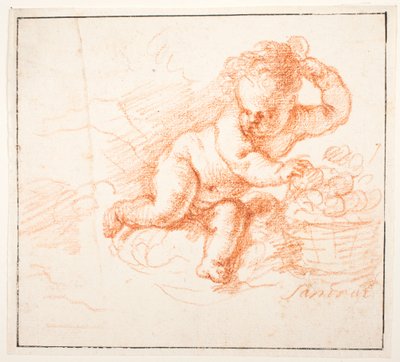 Putti meyve toplar by Joachim von Sandrart