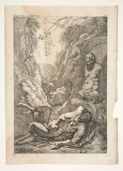 Satyr ve Silenos by Joachim von Sandrart