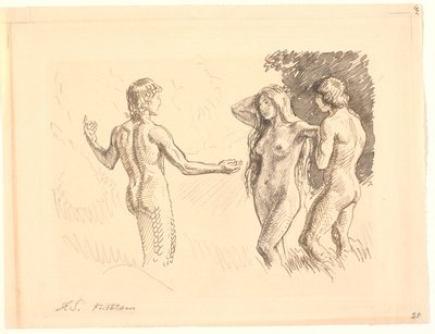 Adem ve Havva yılan tarafından cezbedilir by Joakim Frederik Skovgaard