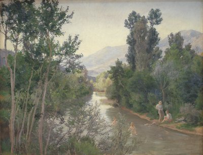 Liri Nehri kıyısında bir sonbahar günü by Joakim Frederik Skovgaard