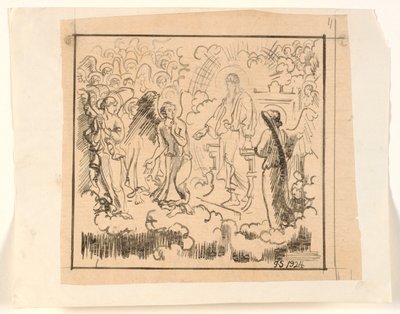 Rabbin tahtındaki melekler by Joakim Frederik Skovgaard
