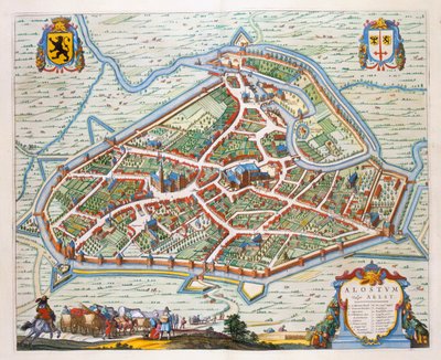 Aalst, 1649 (el boyaması gravür) by Joan Blaeu