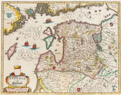 Livonia Haritası, Vulgo Lyefland, Atlas Maior by Joan Blaeu