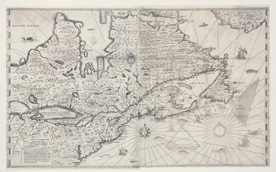 Kanada Haritası, Samuel de Champlain tarafından yapılan anketten gravür by Joan Blaeu