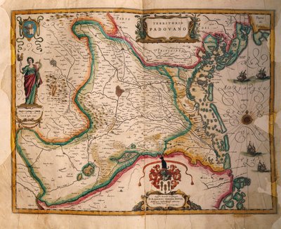 Joan Blaeu tarafından İtalya şehirleri ve harikaları tiyatrosundan Paduan alan haritası, gravür by Joan Blaeu