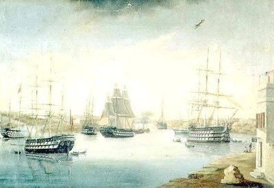 Çeşitli Yabancı Fırkateynlerle Fonduco'dan Mahon Kapısından Görünüm by Joan Font