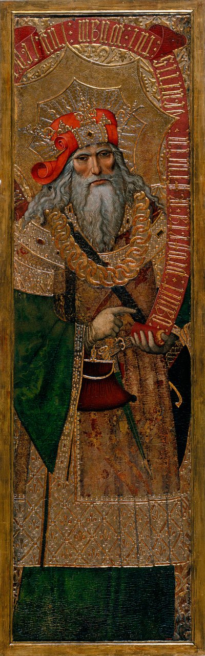 David - Resim Joan Gasco (aktif 1500-1529) - c. 1500 - Panelde Tempera - 210.8x60 - Katalonya Ulusal Sanat Müzesi, Barselona by Joan Gascó