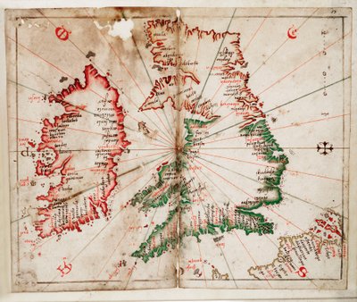 Britanya ve İrlanda, 1550 civarı (parşömen) by Joan Martines