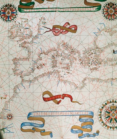 Avrupa Haritası ve Kuzey Afrika kıyıları, 1587 by Joan Martines