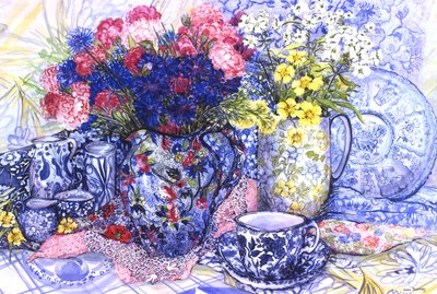 Antika Sürahili ve Desenli Kumaşlı Peygamber Çiçeği, 2012 by Joan Thewsey
